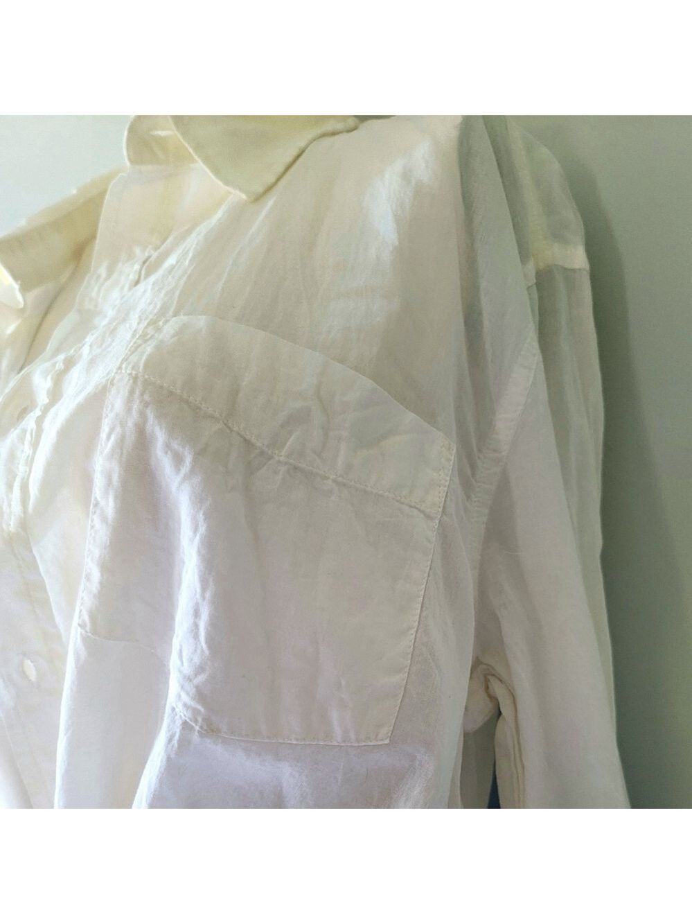 H&M Men's White Long Sleeve Cotton Shirt